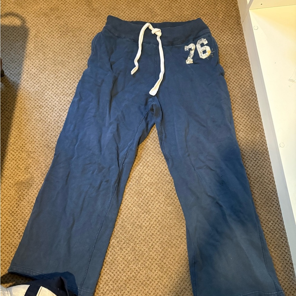 Vintage Blue Sweatpants with White Drawstring